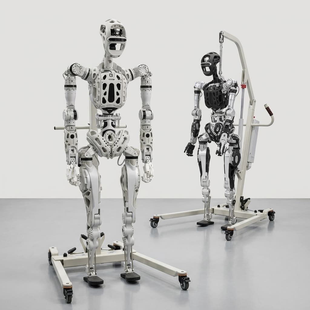 custom humanoid leg actuators detail view